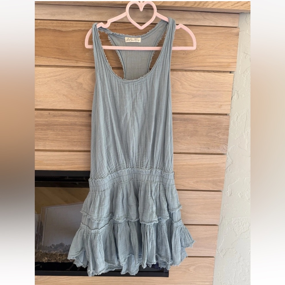 Loveshackfancy Women's Blue Sleeveless Ruffle Dress Size 0